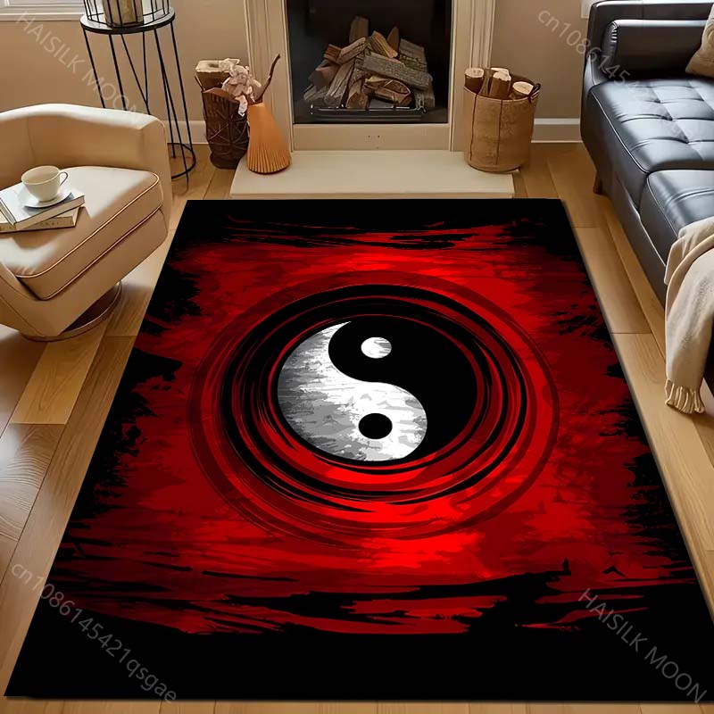 Various Sizes Tai Chi Art Print Carpet for Living Room Bedroom Bedside Sofa Floor Mat Modern Home Decor Area Rug Large Size