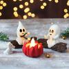 44Pc Resin Ghost Bonfire Holiday Decoration Ornaments, Glossy Soul Bonfire, Roasted Marshmallows, Doll Set, Fun Halloween Decoration Ornaments.