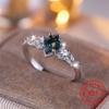 Vintage Grüner Moosstein Achat Ring für Frauen Echt 925 Sterling Silber Hochzeitsschmuck