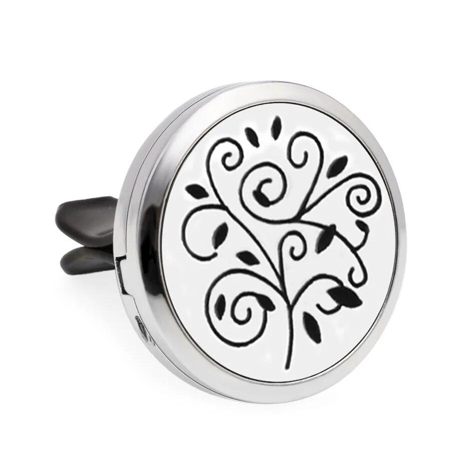 Aromatherapy Jewelry Car Perfume Air Freshener Car Clip Tree of Life Aroma Essential Oil Diffuser Necklace Locket Pendants