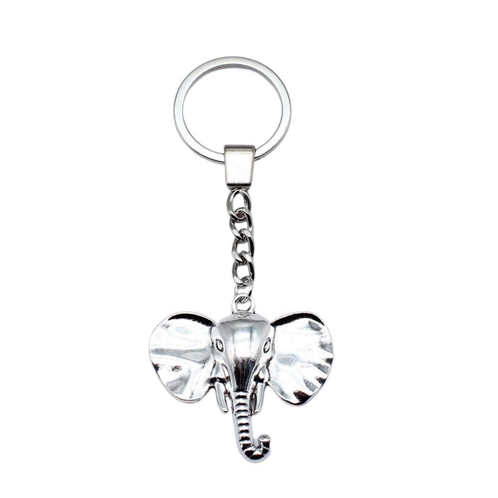 Pendentifs Porte-clés Éléphant Amoureux des Animaux Bijoux en Métal Artisanat Anneau 30mm