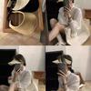Raffia Summer Visors Hat Anti-UV Beach Straw Hats Foldable Sun Hat  for Travel Outdoor Beach