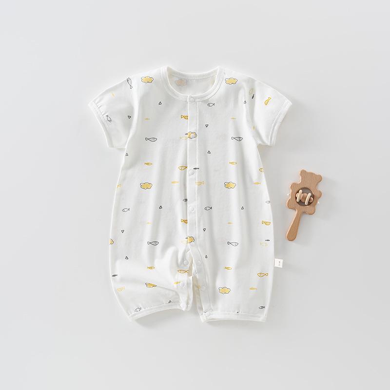 Newborn Baby Short-Sleeve Romper - Light Summer Jumpsuit for Boys