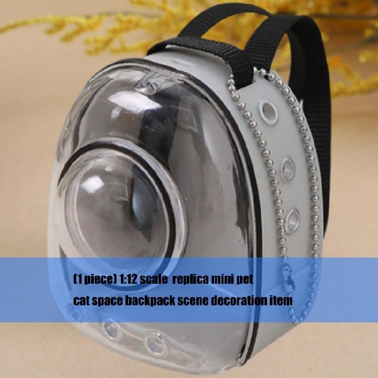 Mini-Weltraumrucksack Puppenhauszubehör Maßstab 1/12 Realistische Katzen Spielzeug Detailliertes Kunststoffdesign Für Thematische Ausstellungen