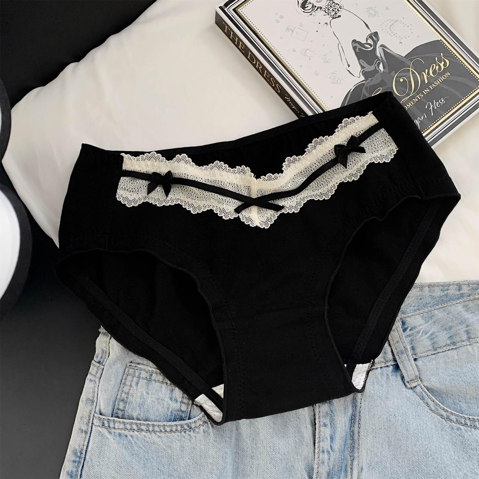 

Женские милые кружевные трусики Pure Desire Сексуальные трусики Женское нижнее белье из чистого хлопка с антибактериальным эффектом Женские трусики M