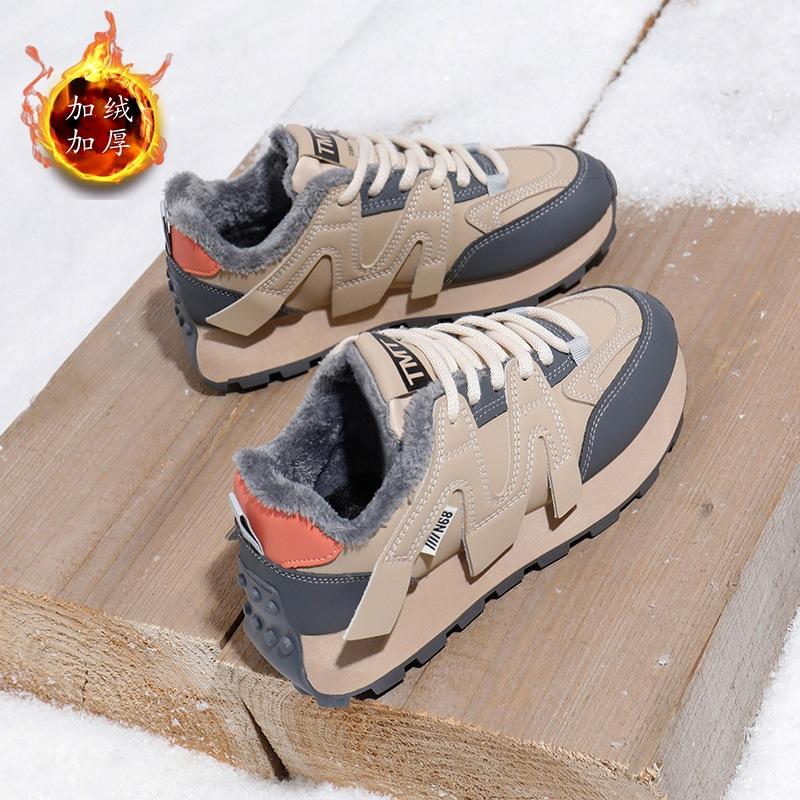 

ins Han платформа бархат папины туфли 2024 зима новый уличный снимок студентка беговые кроссовки FD6686-1 40