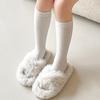 Solid Color Girl Socks Knee-hight Children Knit Stockings College Style Kids Long Tube Sock Baby Cotton Socks Spring Autumn