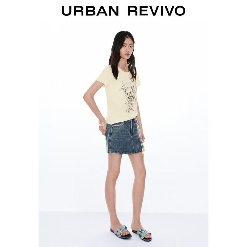 UR2026 Women s Washed Denim Skirt-Pants 30