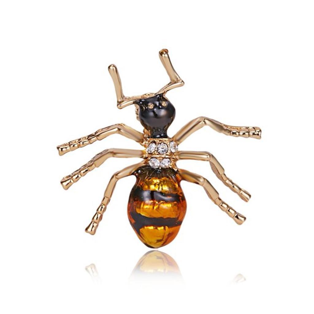 Exquisite Women Men Little Bee Fashion Crystal Brooch Decoration Rhinestone Insect Series Enamel Brooches Pins Accessories