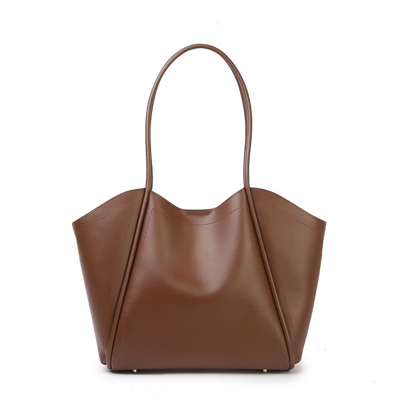 2026 Commuter Large-capacity Tote Bag Female Niche Cowhide Wing Single Shoulder Underarm коричневый