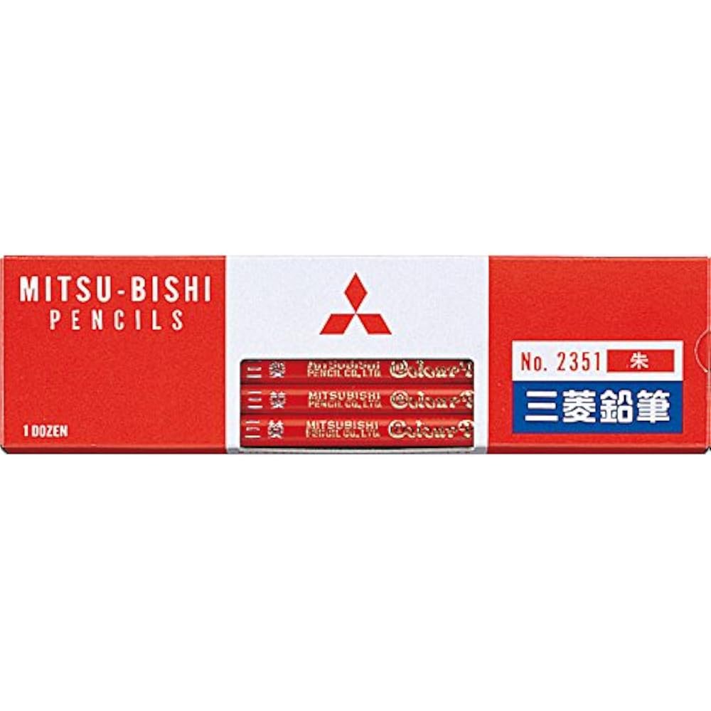 Mitsubishi Pencils, Red, Red, 12 Pencils, Colored Pencils, Pack of 12 K2351