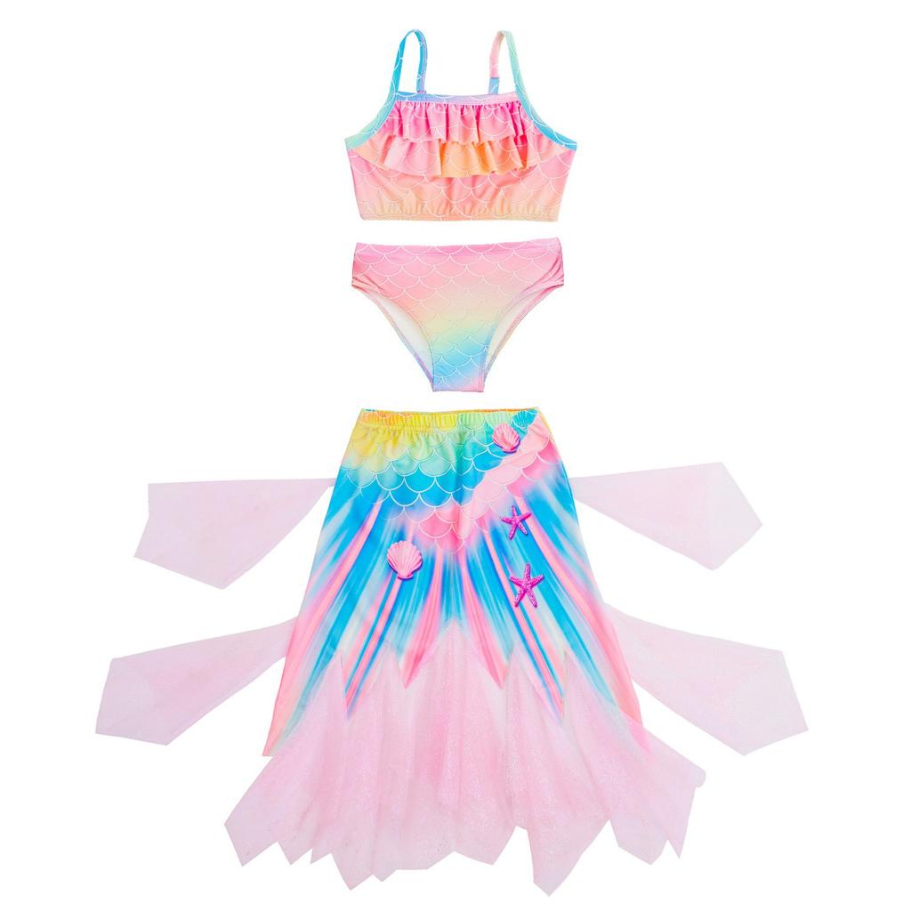 26 Jahre Meerjungfrauenrosa Ausländischer Stil Netz-Badeanzug-Anzug Mädchen Strand-Bikini Schwimmen CX64
