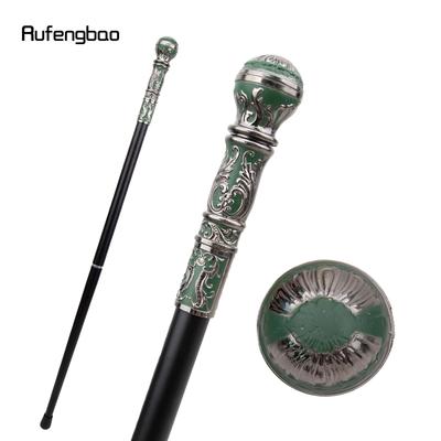 Silver Green Luxury Round Handle Fashion Walking Stick for Party Decorative Walking Cane Elegant Crosier Knob Walking Stick 93cm