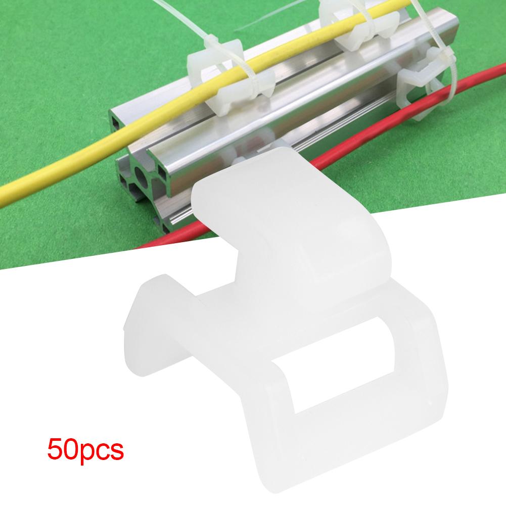 50pcs Base Mount Cable Wire Tie Zip Ties Holder for European Standard Aluminum ProfilesEuropean
