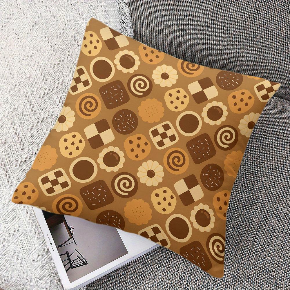 Cookie Jar square Jacquard Pillow Cover for Sofa Office Waist Cushion Cover Home Decorative Pillowcase