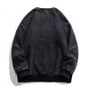 Women's Cotton Washed High Neck Retro Distressed Round Neck Hoodie (Pattern Individual)