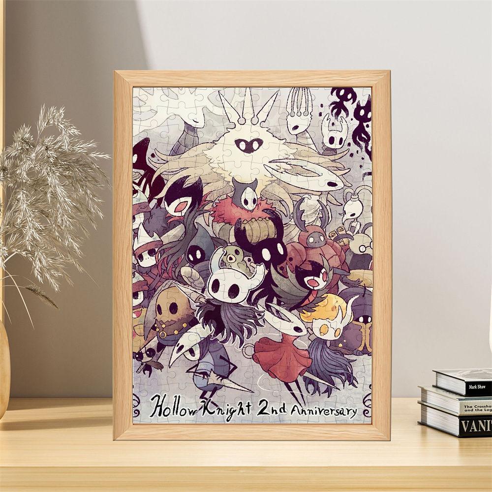 Hollow Knight Puzzle mit Rahmen – 50-teiliges Cartoon-Spielpuzzle, Zubehör, Geschenk für Freunde und Fans, 10 x 15 cm