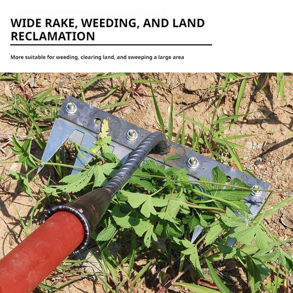 Teeth Garden Weeding Rake, Carbon Steel Removable Soil Hoe Straw Rake, Solves Weeding Inefficiency & Soil Loosening Trouble