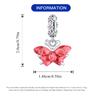 Beads Copper Charms Original Red Butterfly Pendant Insect Beads Fit Bracelet Jewelry Diy Women Gift Accessory