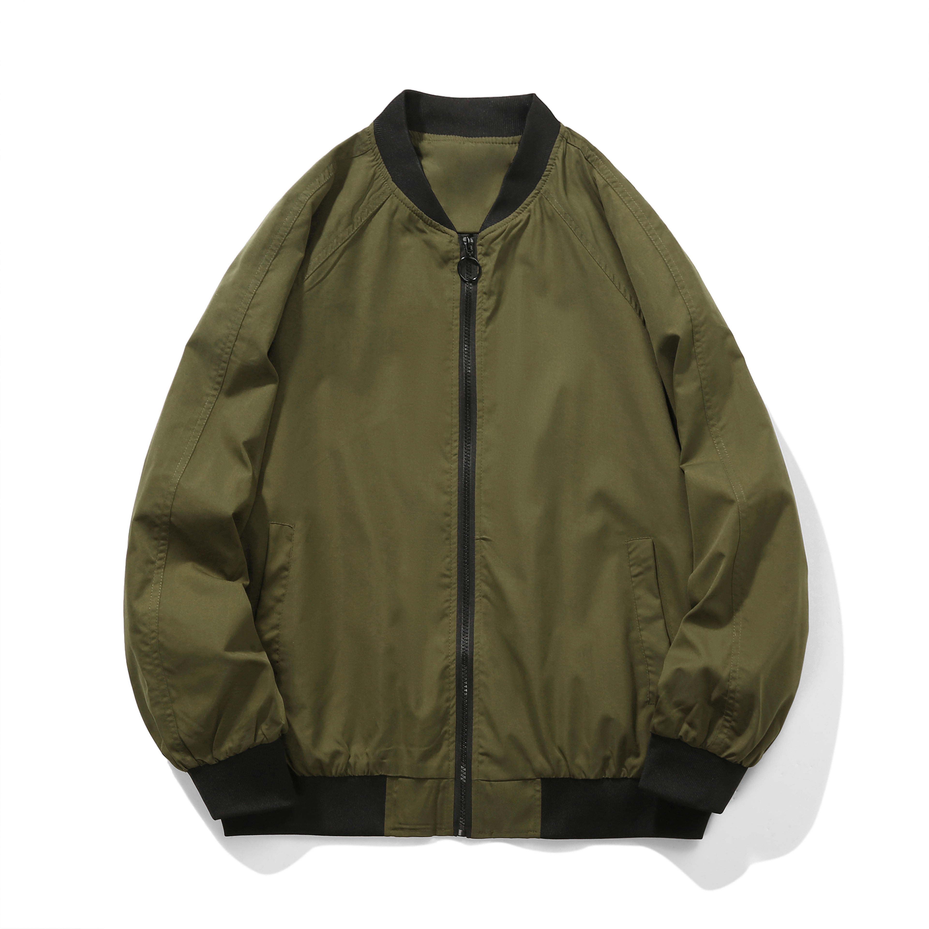 

2024 Весна Лето Куртка Бомбер Мужская Черная Повседневная Приталенная Бейсбольная Мужская Куртка Новая Осенняя Мода Высокого Качества Куртки Мужские XL армия зеленый