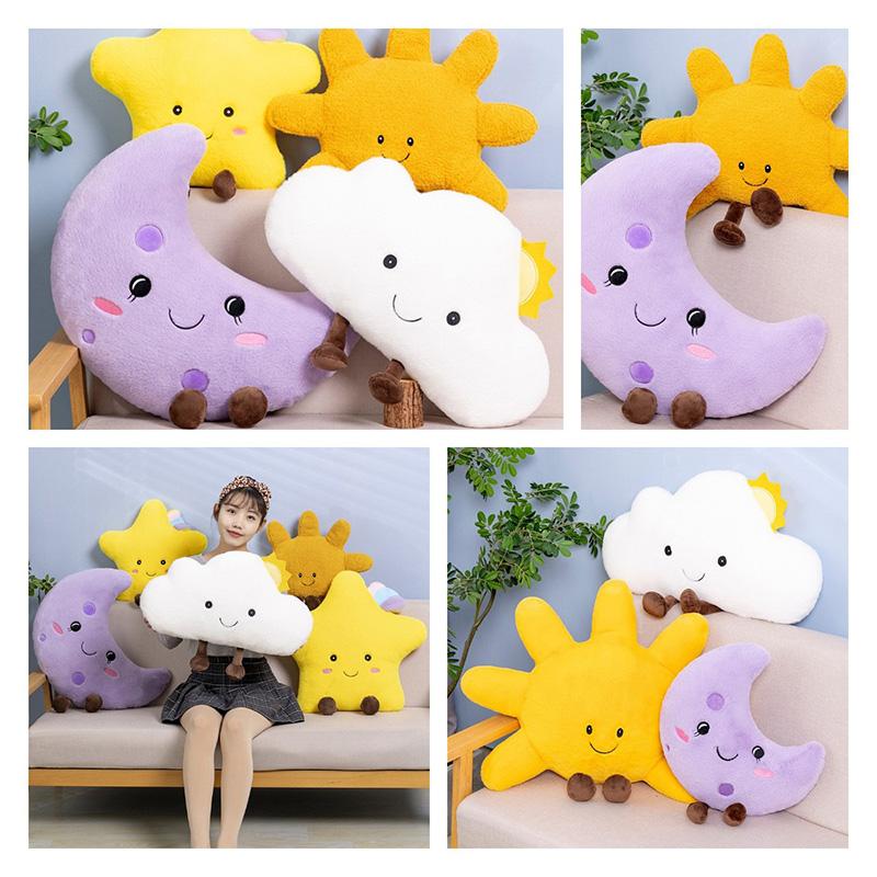 Star Sun Plush Toy Cloud Moon Stuffed Doll Pillow Sofa Cushion Ornament Gift Kid
