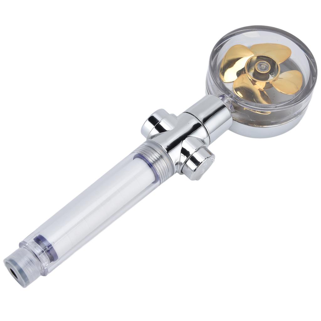 Turbodmychadlová sprchová hlavice Ruční poháněná vrtulí 360stupňová rotace Závit G1/2 Odnímatelná pro