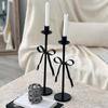 Iron Art European Style Living Room Candle Holder Desktop Ornaments Black Chic Candlestick Decorative Home Decoration