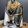 Versatile Mori Contrasting Colors Double-Sided Imitation Cashmere Scarf Winter High-End Warm Shawl Women