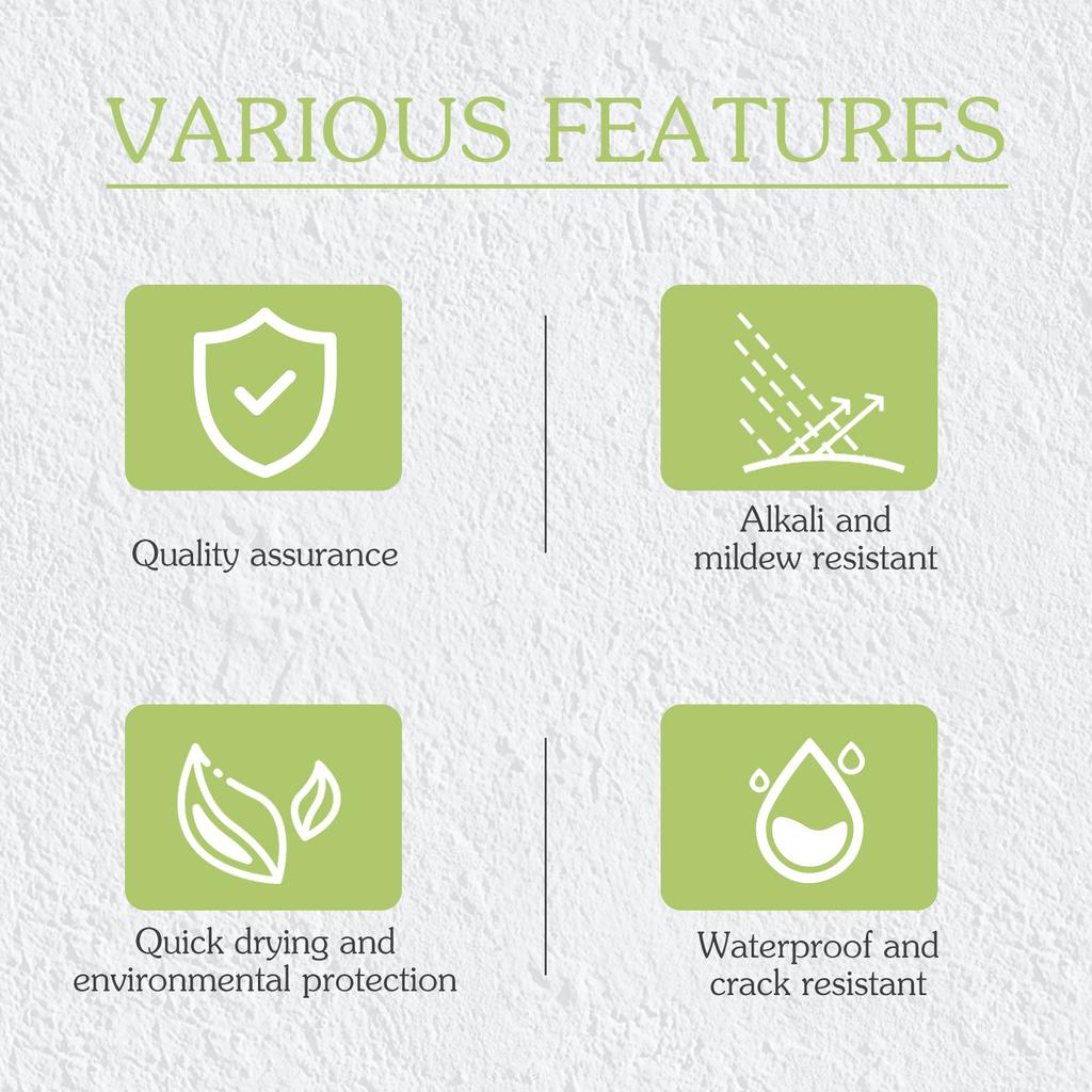 JUE-FISH Reparationsväggfärg med Vit Liten Rollerborste Fuktsäker och Flagnande Väggfärg Täckande Fläckar och Sprickor Reparerande Rollerborste