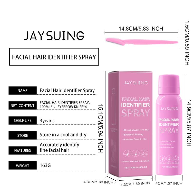 Painless Face Hair Removal Spray with Growth Inhibitor Mild Nourishing Dermaplaner for Smooth Skin Care