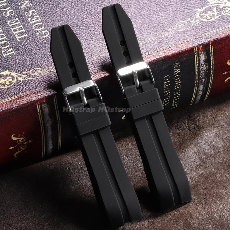 22mm 24mm 26mm Curved End Silicone Watch Strap for Seiko for Water Ghost Soft Rubber Band Diving Waterproof Universal Bracelet