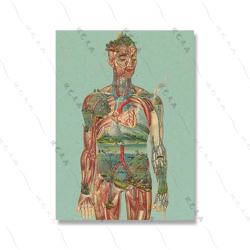 Gift Flowers Skull Print Poster Anatomical Medical Art Illustration Body Abstract Skeleton Canvas Painting Doctor Office Decor