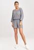 Women' Two-piece Set, Blouse and Shorts, Dark Gray M995, Universal Size
