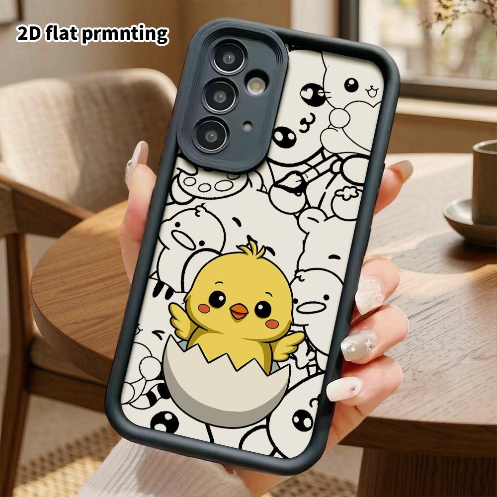 Phone Case: 2D flat, suitable for Samsung Galaxy A34 A35 M05 M06 S20 S22 S21 FE Plus 5G protective cases, cracked little yellow chick, perfect holiday