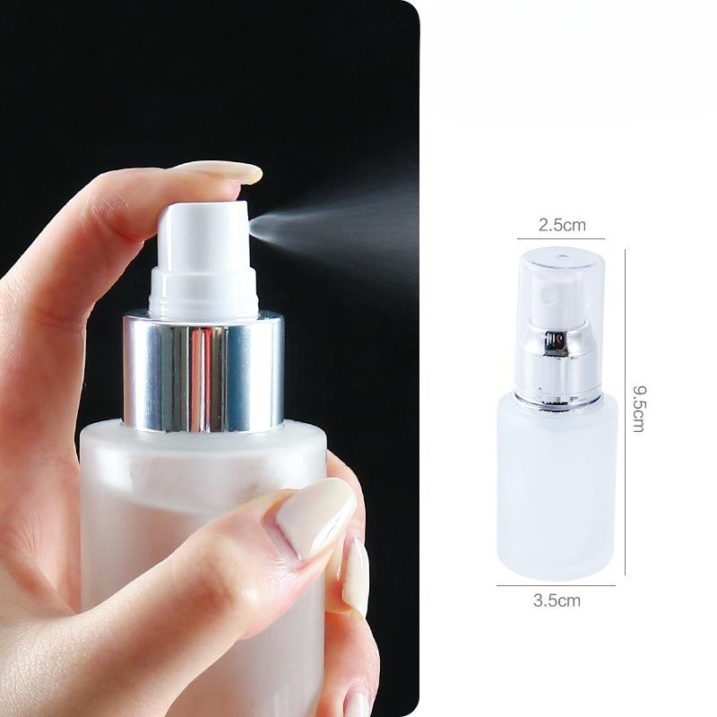 Transparent Lotion Bottle Glass Bottle Fine Mist Spray Essence Bottle Toner Press-type Portioning Bottle