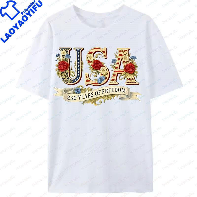 America 250th Anniversary TShirt USA 250 Years Shirt 4th of July Graphic T Shirts for Womens Clothing Camisetas