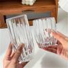 Iced Latte Coffee Mug Ins Style Soda Water Cup Striped Glass Cup Restaurant Elegant Juice Milk Tea Cups Transparent Water Bottle