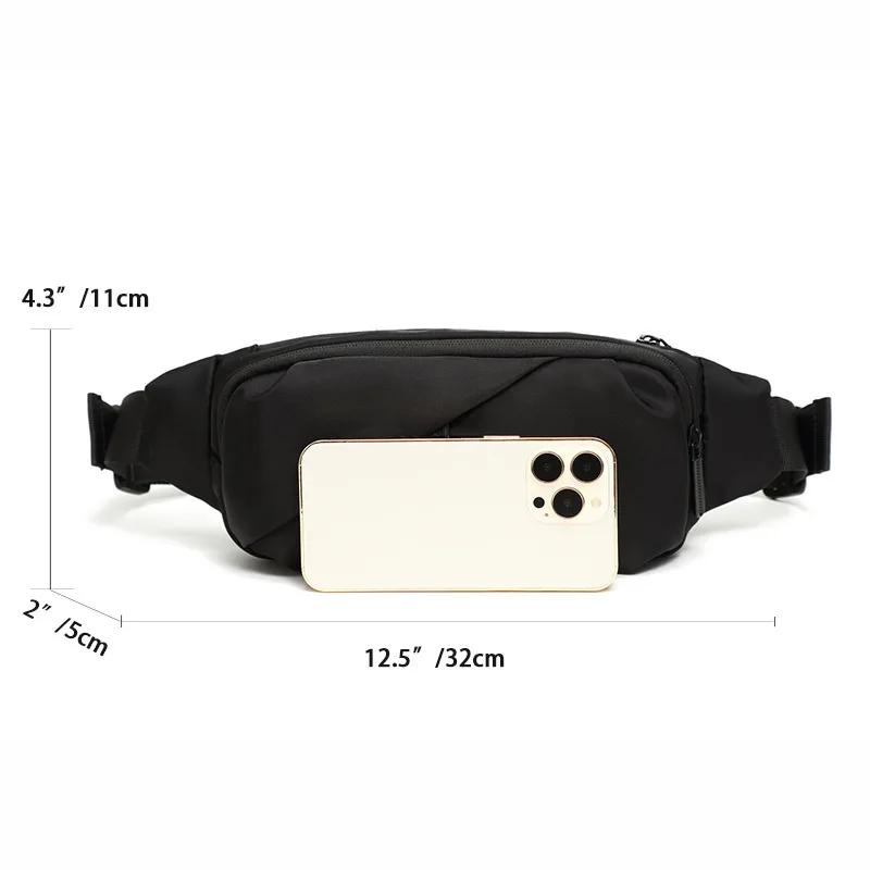 Man Waist Bag Pack Travel Sports Male Fanny Pack Large Wallet Phone Belt Bag Pouch Men's Shoulder Hip Bag 4 Pockets
