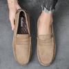 Fashion Suede Leather Men Casual Shoes Comfortable Man Loafers Lightweight Lazy Boat Shoes Breathable Slip on Man Driving Shoes