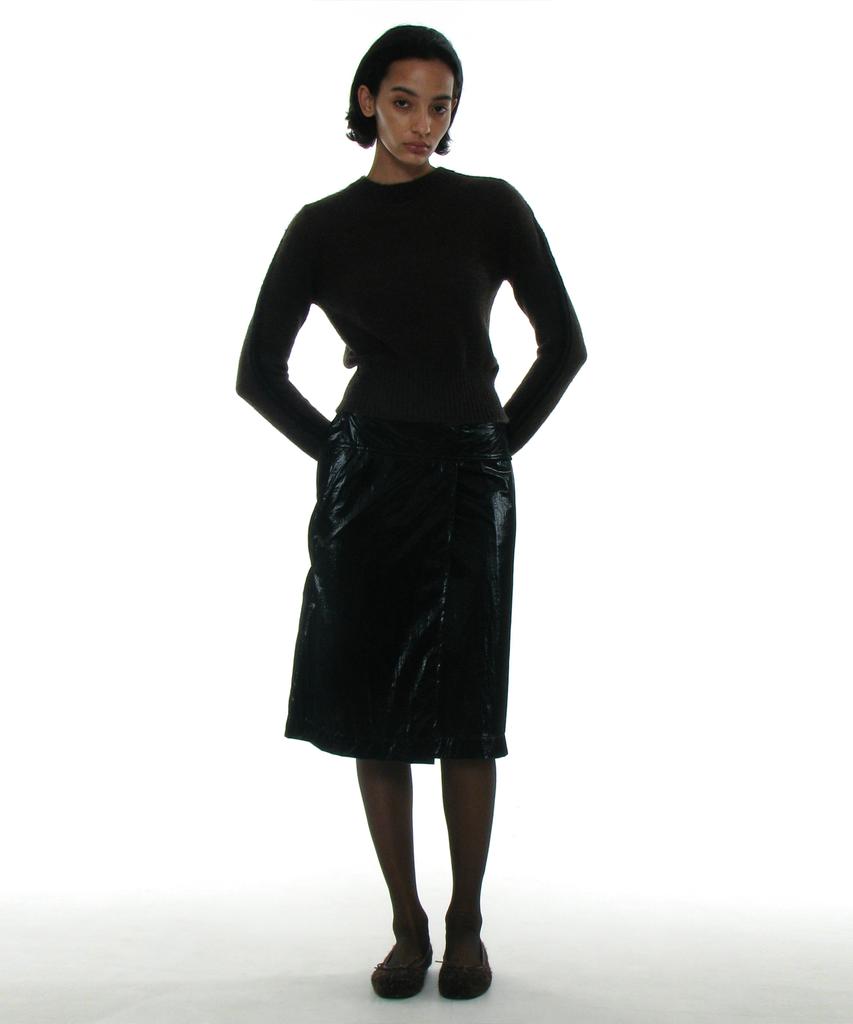 Partimento Woman Smoking Wrap Midi Skirt_Black