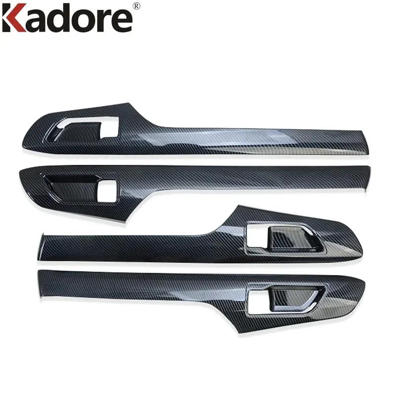 For Toyota Highlander XU70 Kluger Hybrid -2024 Carbon Fiber Car Inner Door Handle Bowl Panel Cover Trim Interior Accessories