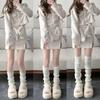 Damen Beinstulpen Lolita Lange Socken JK College Stil Gestrickte Warme Socken Herbst Winter Über dem Knie Stiefelmanschetten 70/50/40cm