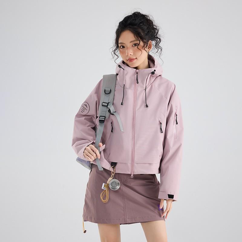 Lightweight Waterproof Windproof Hiking Jacket Women Men Short Cut Outdoor Travel Climbing Camping Cycling