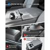 Center Console Cover Compatible With 2015-2025 Ford F150, 2017-2025 F250 F350 F450 With 40/20/40 Jump Seat, Leather Armrest Cover Middle Console