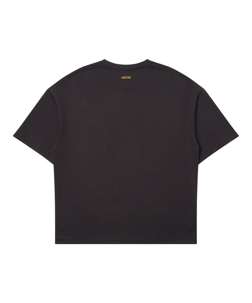 Weideun [Ali] Tko Gloves Oversized Graphic Short Sleeve Charcoal