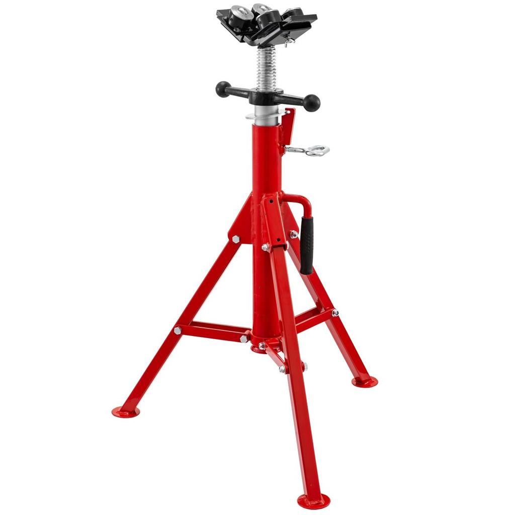 Pipe Jack Stand, Model V-Head 1107A Head High Folding Pipe Stand, Steel Jack Stands, 2 Ton Capacity Pipe Stand, 28-inch To 51.5-inch Pipe Jack Stand