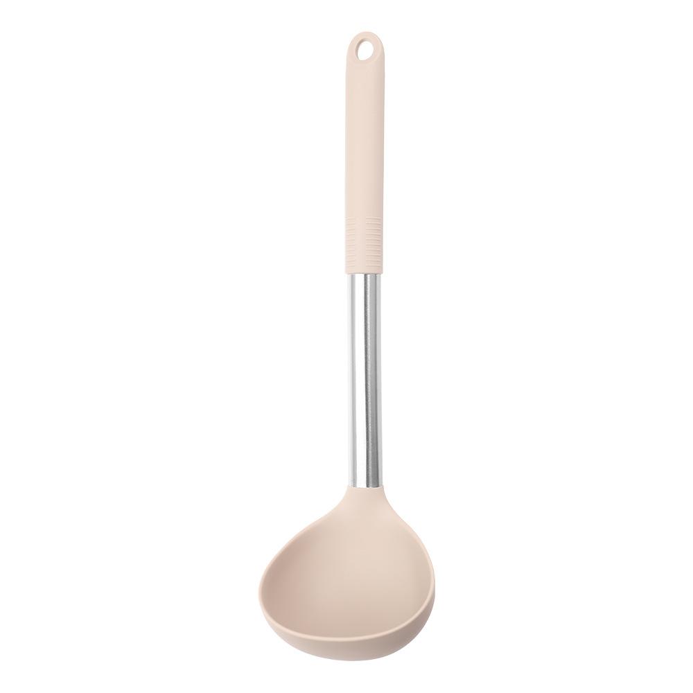 Silicone Kitchen Utensils Stainless Steel Handle Non Stick Pot Kitchenware Cooking Tool Heat-resistant Soup Spoons