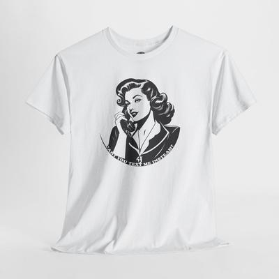 Funny Texting T-Shirt, Retro Woman Graphic Tee, Unique