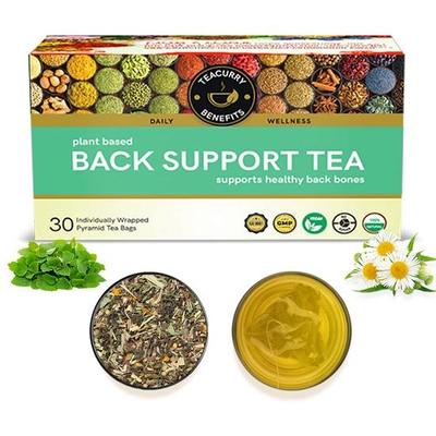 Té para el Dolor de Espalda TEACURRY (30 Bolsitas de Té, 1 Mes) - Ayuda con el Dolor de Espalda, Ciática, Hernia Discal - Té Para Huesos