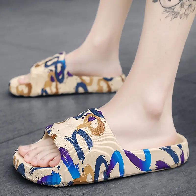 Fashion Male Slipper Eva Beach Shiatsu Bathroom Flat Indoor Men's Shoe Slides Walk Around Home House Clappers 2025 Style Summer Sale Fun